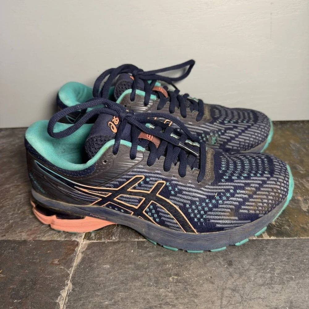 Asics GT-2000 8 Trail Running Peacoat Sea Glass Sneakers Womens Size 6 Blue